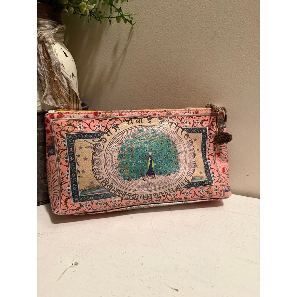 Papaya Art Women's Peacock Wristlet Clutch Pouch Bag